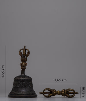 Bronze Vajra Bell Set | Traditional Tibetan Buddhist Ceremonial Instruments
