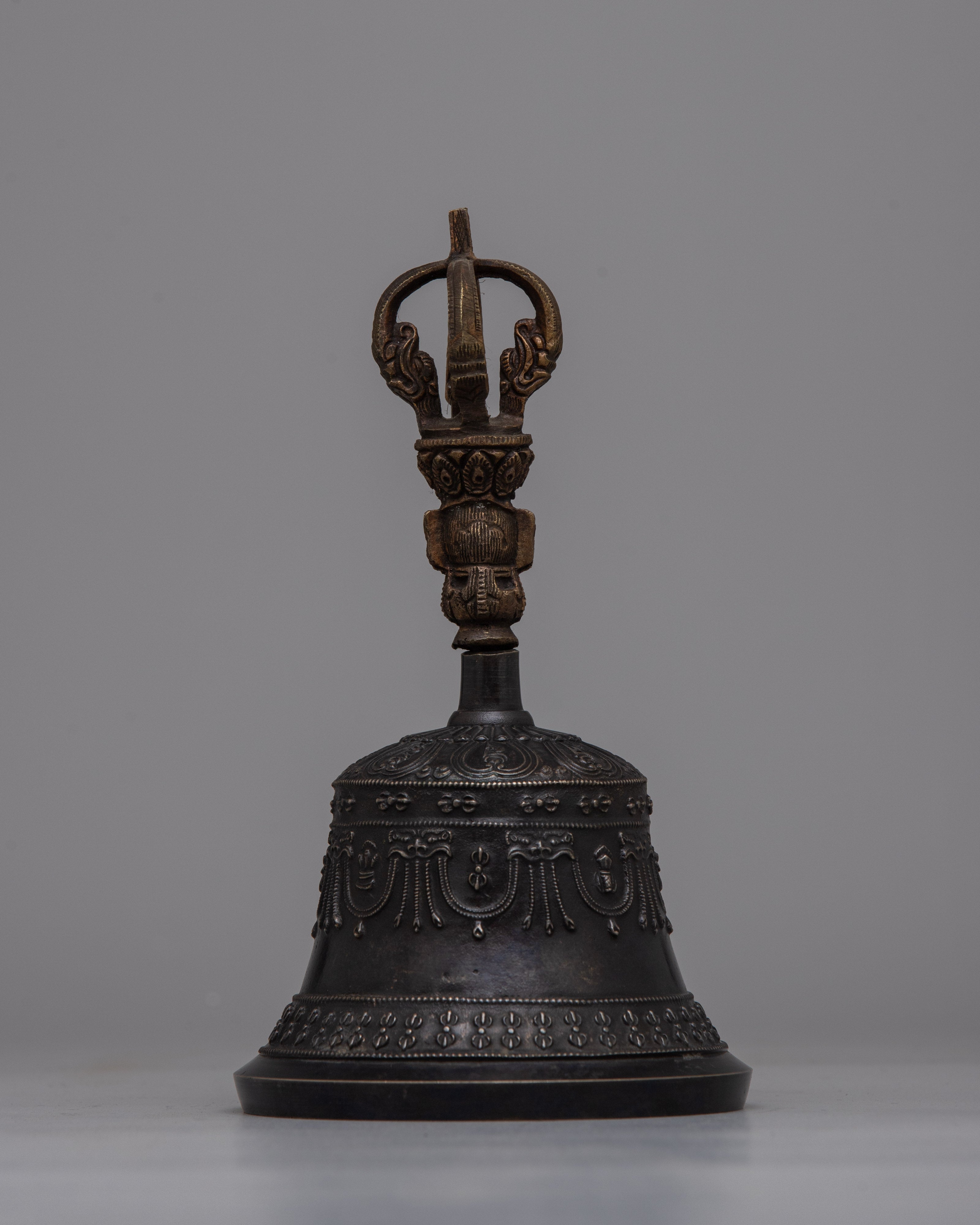 Bronze Vajra Bell Set | Traditional Tibetan Buddhist Ceremonial Instruments