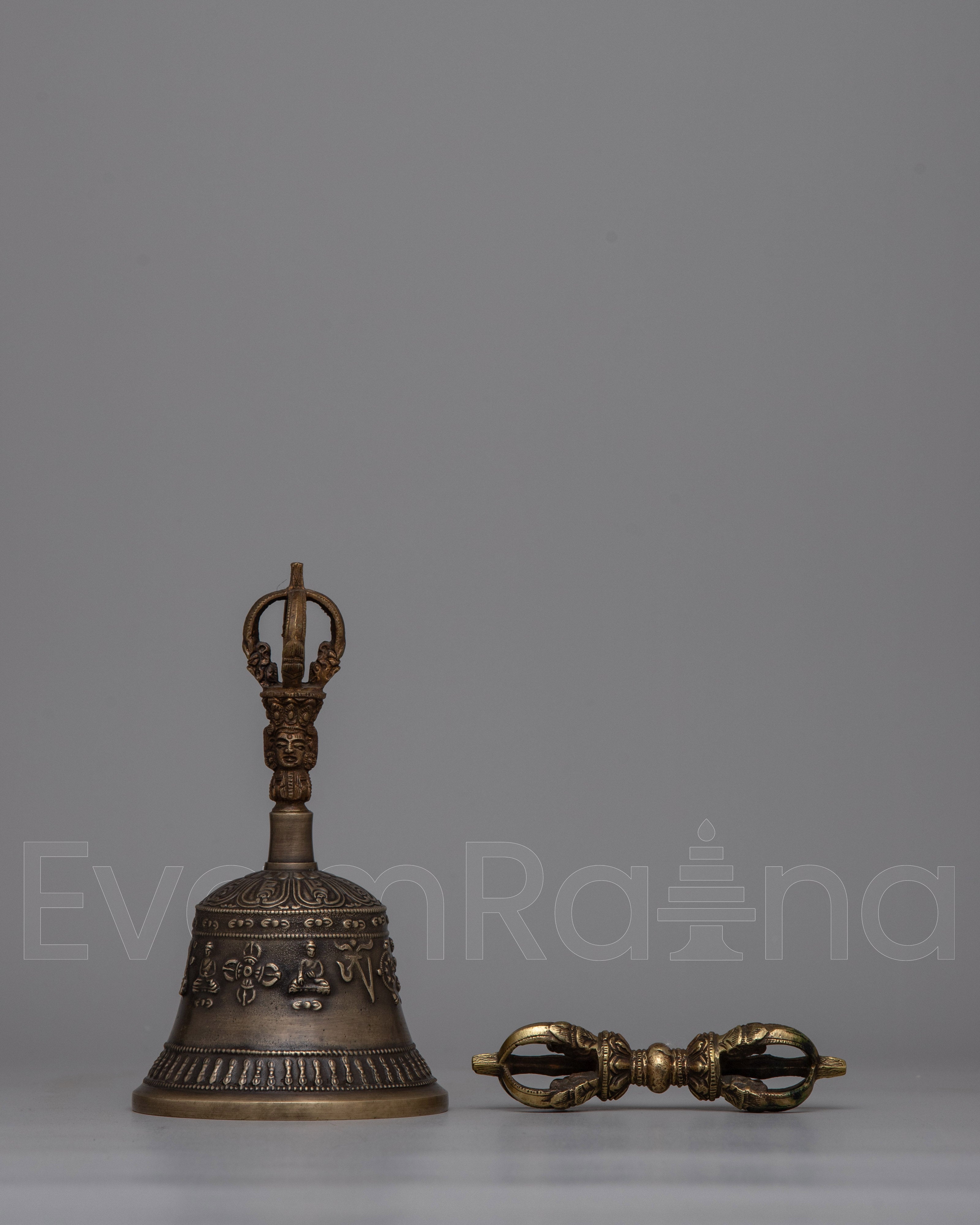 Brass And Bronze Vajra And Bell Set
