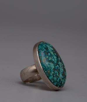 Tibetan Turquoise Ring |  Artisan-Made Jewelry Featuring Genuine Turquoise Stone