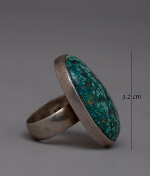 Tibetan Turquoise Ring |  Artisan-Made Jewelry Featuring Genuine Turquoise Stone
