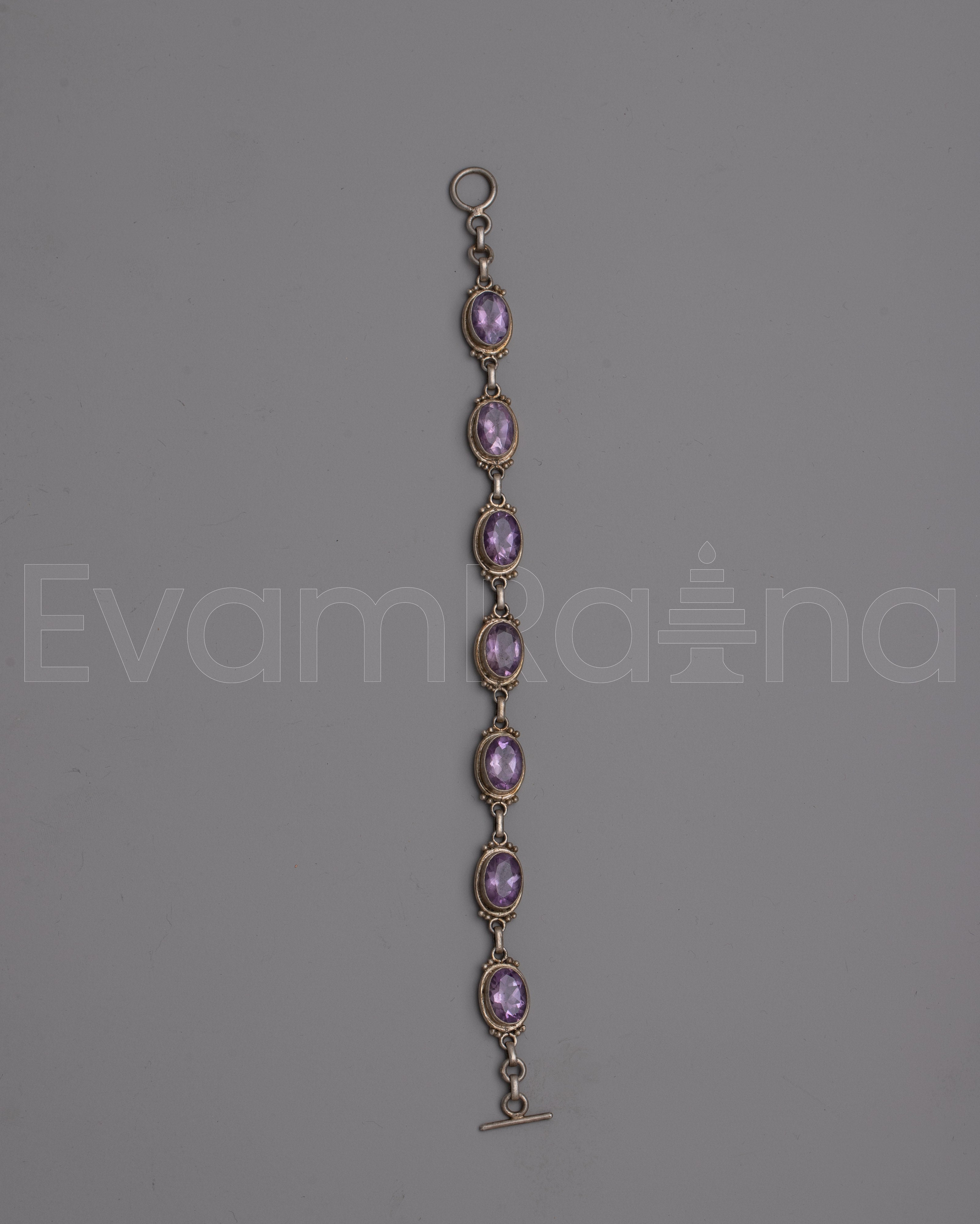 Amethyst Silver Bracelet