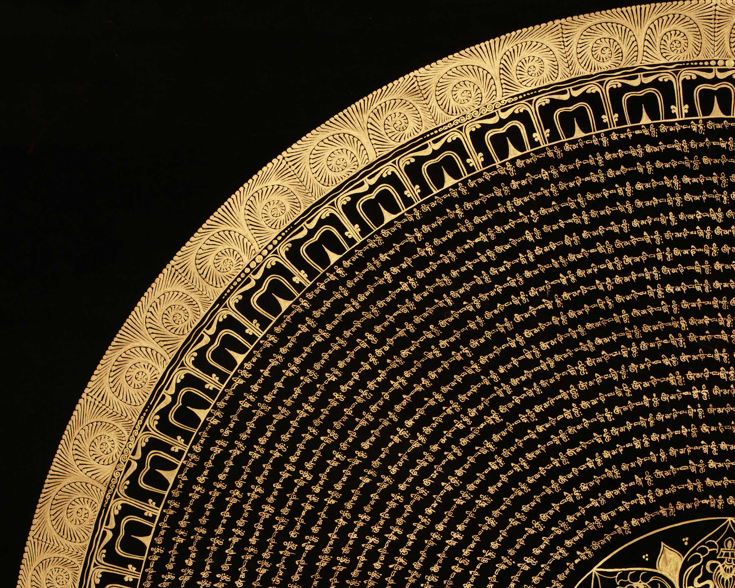 Divine Mantra Mandala Thangka | Spiritual Art for Meditation Practice