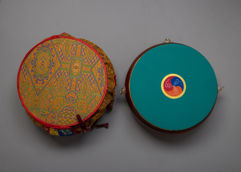 Tibetan Drum Stand | Authentic Stand and Dhyangro for Ceremony