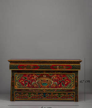 Tibetan Shrine Table | Handcrafted Altar Table for Spiritual Rituals