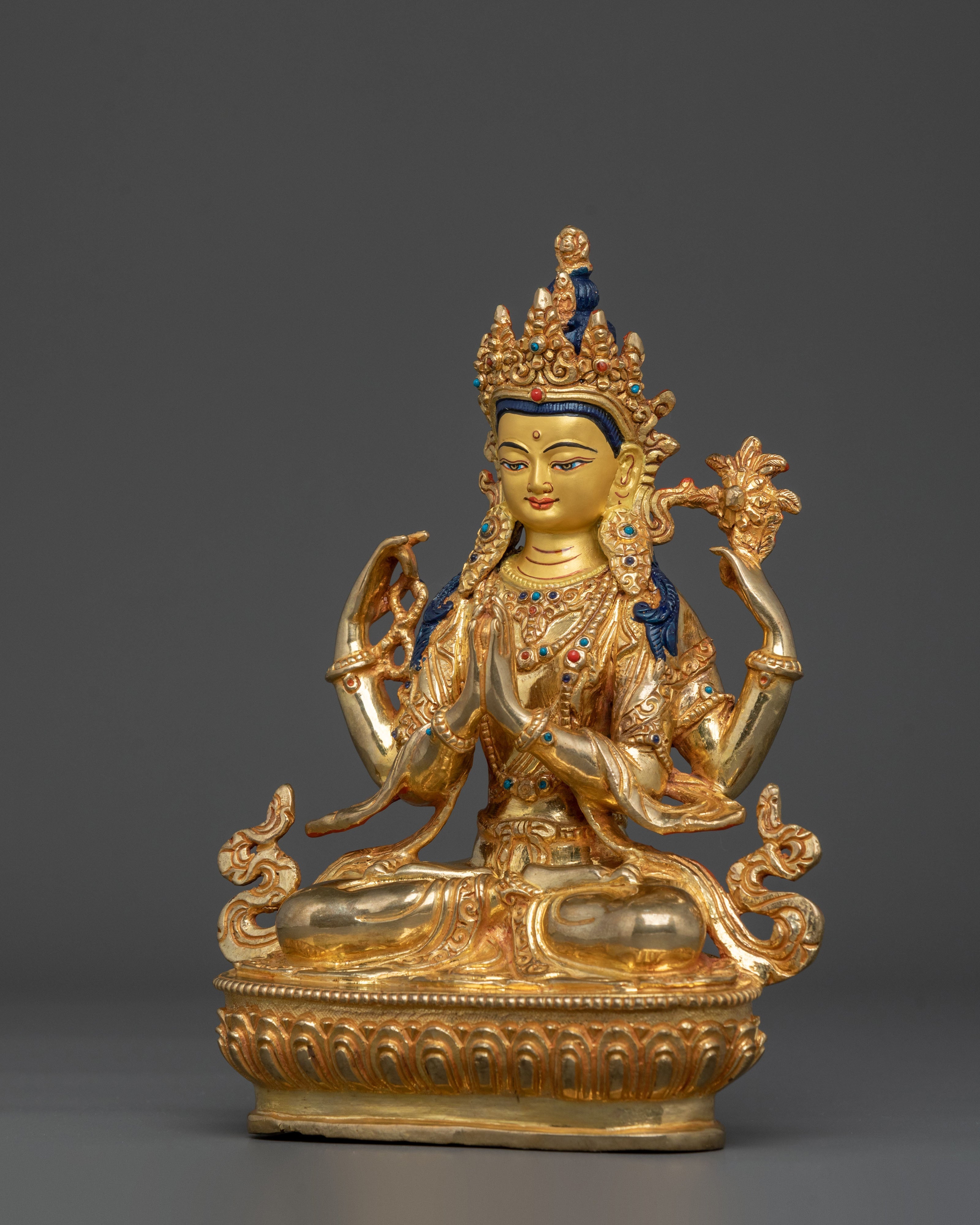 Chenrezig Statue for Divine Compassion | Tibetan Spiritual Art
