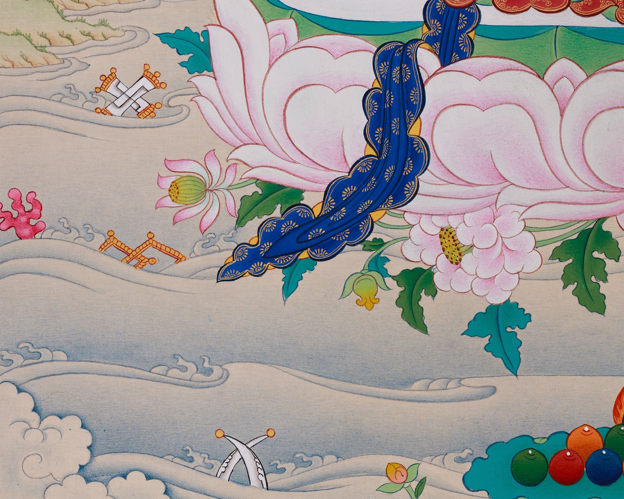 White Tara 24 Inches Thangka | Tibetan Painting of Compassion and Longevity