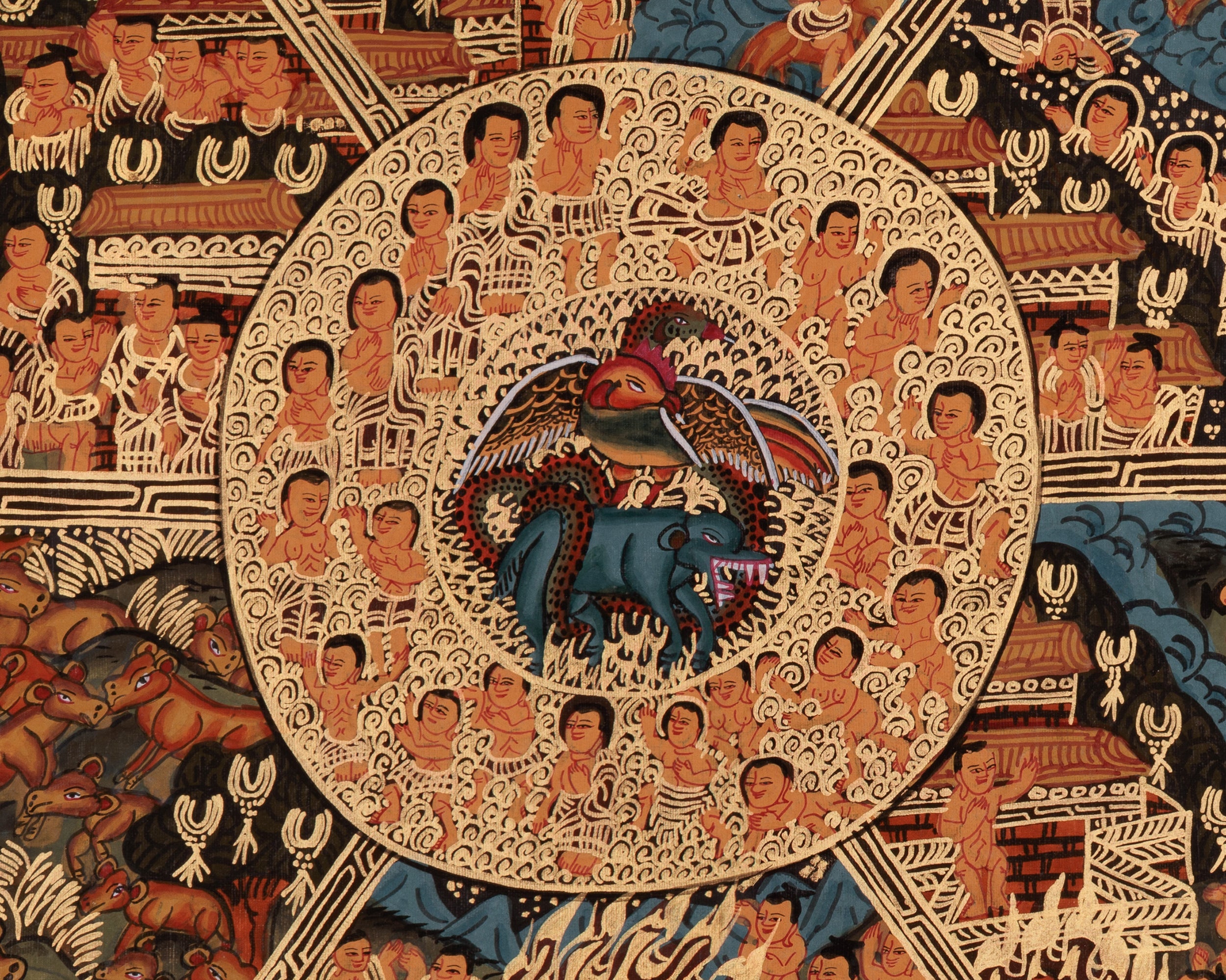 Wheel of Life Tibetan Thangka | Samsara and the Path to Enlightenment
