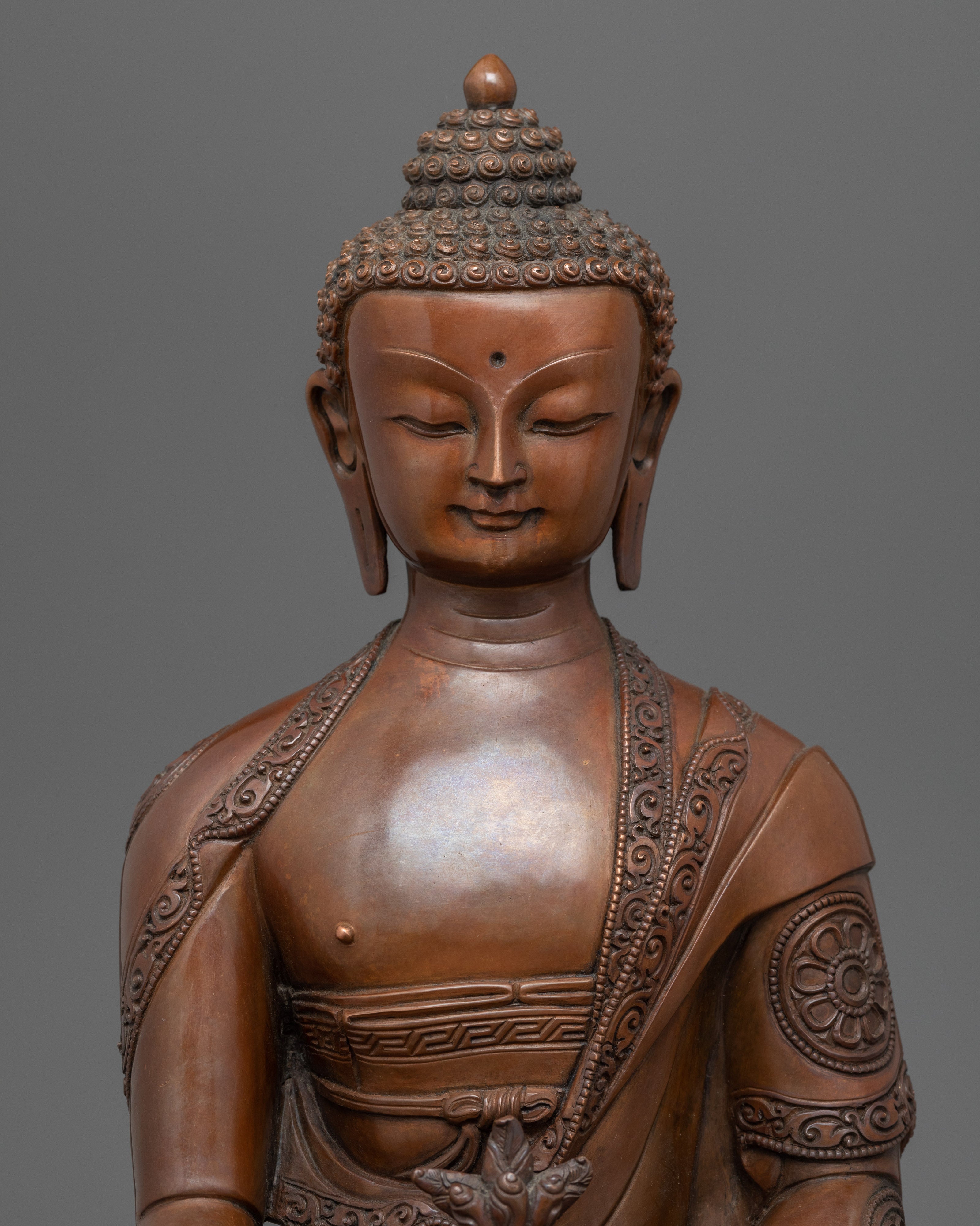 The Medicine Buddha Statue for Healing | Buddhist Oxidized Copper Statue
