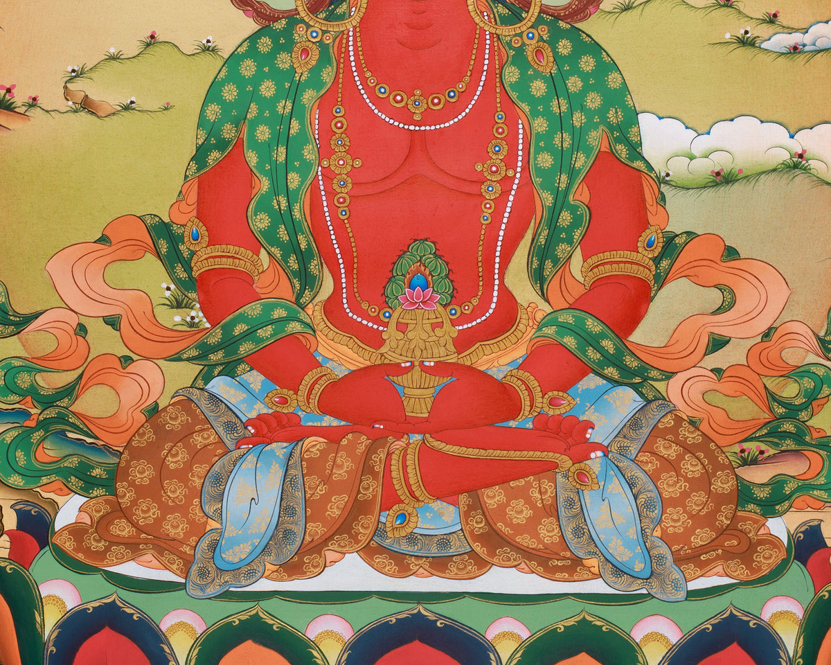 Amitayus Buddha Sacred Art | Buddha of Infinite Life, Longevity, and Merit