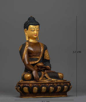 Oxidized Figure of Shakyamuni Buddha | Meticulously Crafted Spiritual Icon