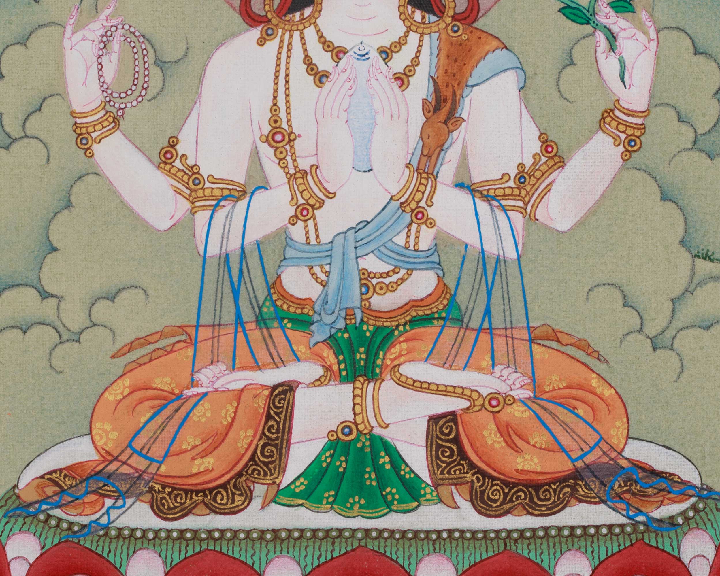 Chenrezig Buddhist Artwork | Compassion Deity | Himalayan Thangka