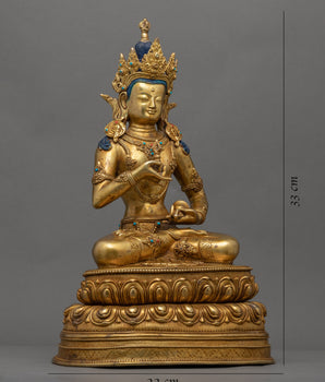 Antique Statue For Vajrasattva Mantra Benefits Practice | Traditional Buddhist Deity Sculpture