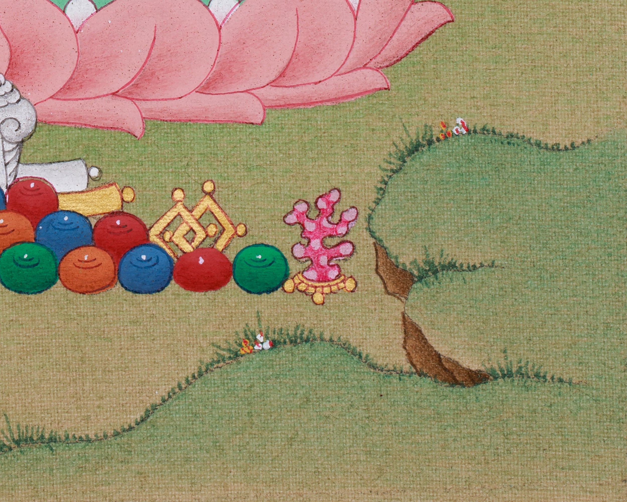 Traditional Thangka of Seven Eye White Tara | Goddess of Healing