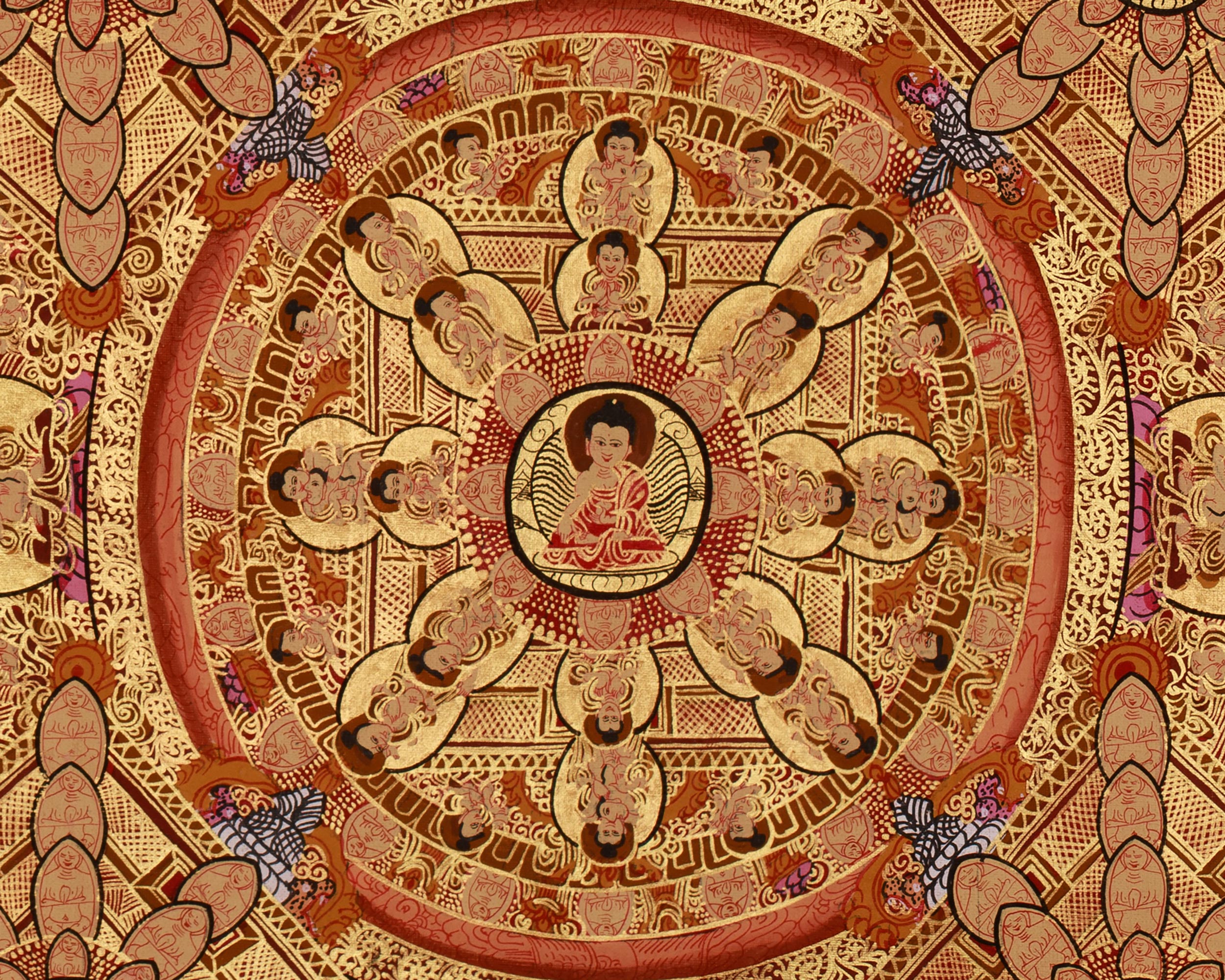 Hand-Painted Tibetan Buddha Mandala | Himalayan Art
