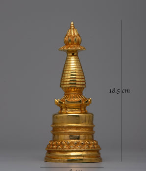 Artisan Crafted Buddhist Ritual Kadam Stupa | Enhancing Sacred Spaces with Spiritual Presence