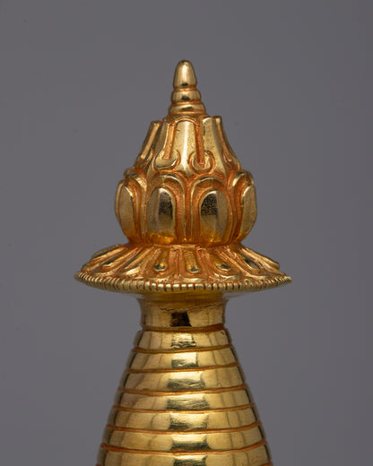 Artisan Crafted Buddhist Ritual Kadam Stupa | Enhancing Sacred Spaces with Spiritual Presence