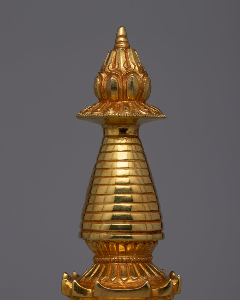 Artisan Crafted Buddhist Ritual Kadam Stupa | Enhancing Sacred Spaces with Spiritual Presence