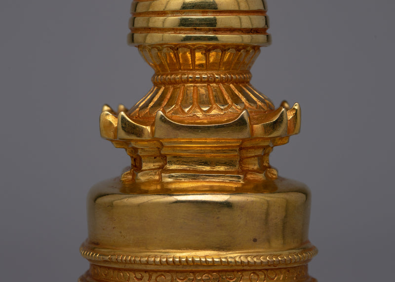 Artisan Crafted Buddhist Ritual Kadam Stupa | Enhancing Sacred Spaces with Spiritual Presence