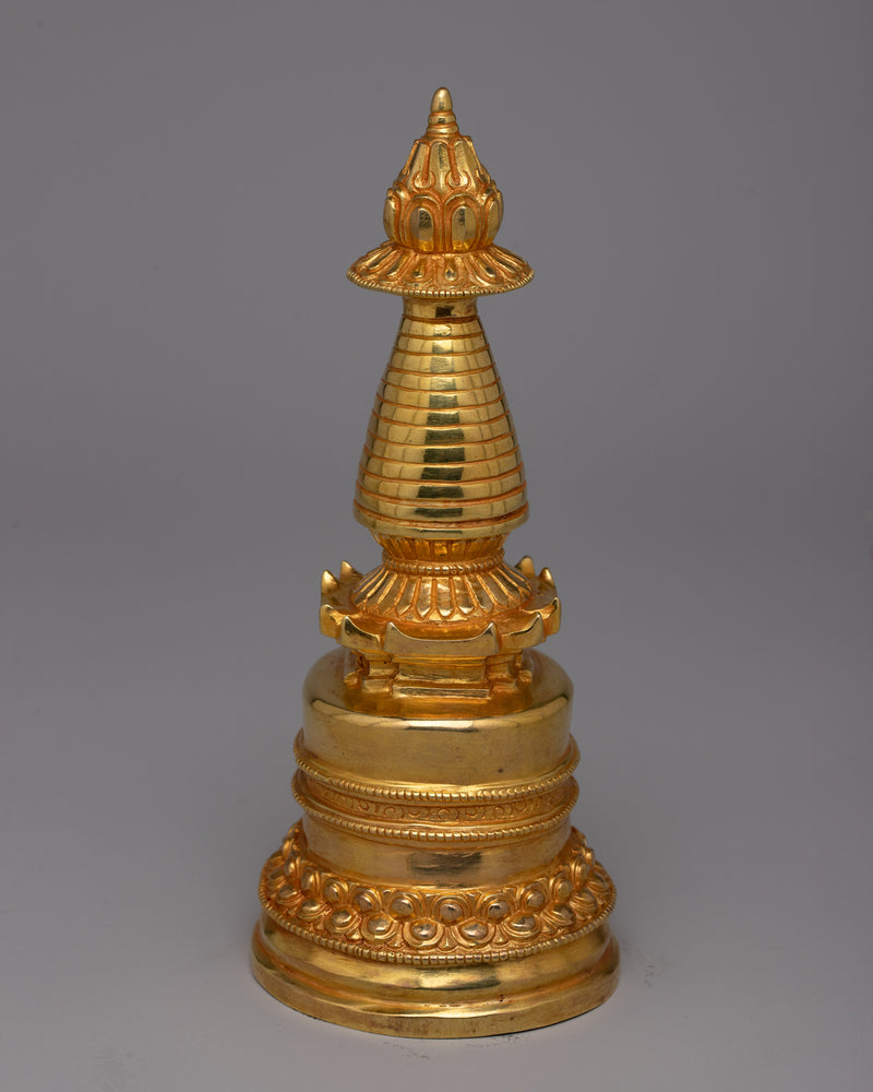 Artisan Crafted Buddhist Ritual Kadam Stupa | Enhancing Sacred Spaces with Spiritual Presence