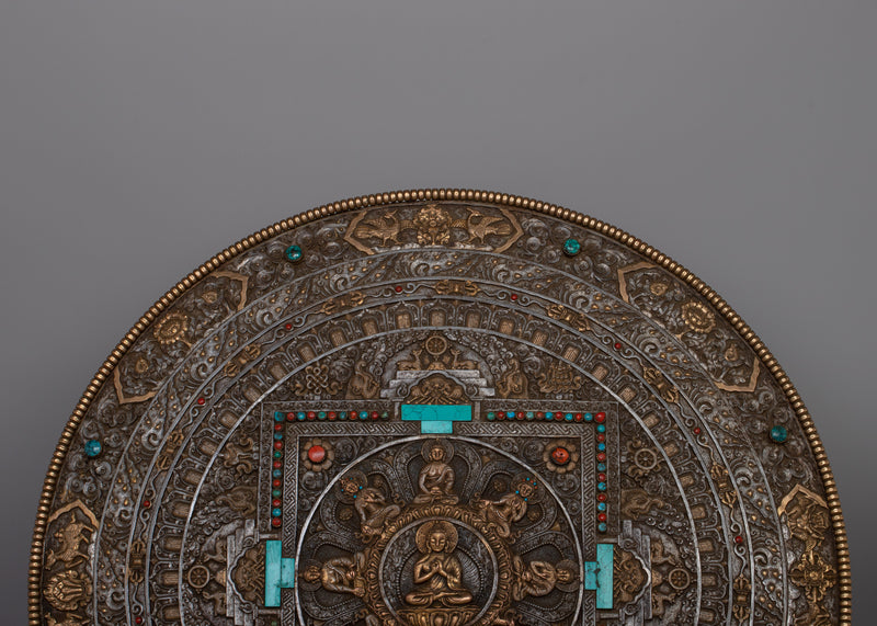 Tibetan Large Round Wall Hanging | Handmade Tapestry for Serene Meditation Spaces