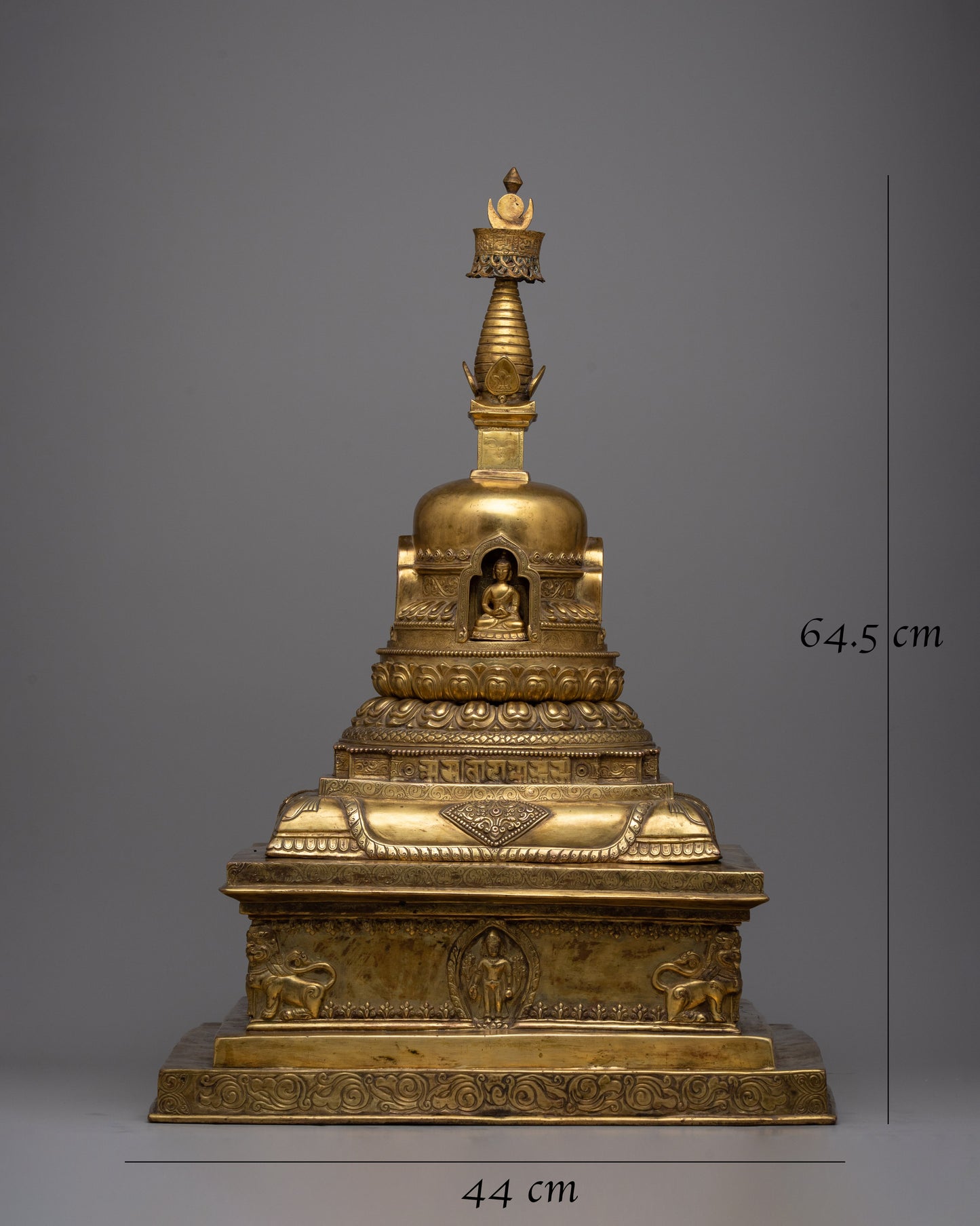 Gold Plated Stupa | Traditional Buddhist Shrine Symbol