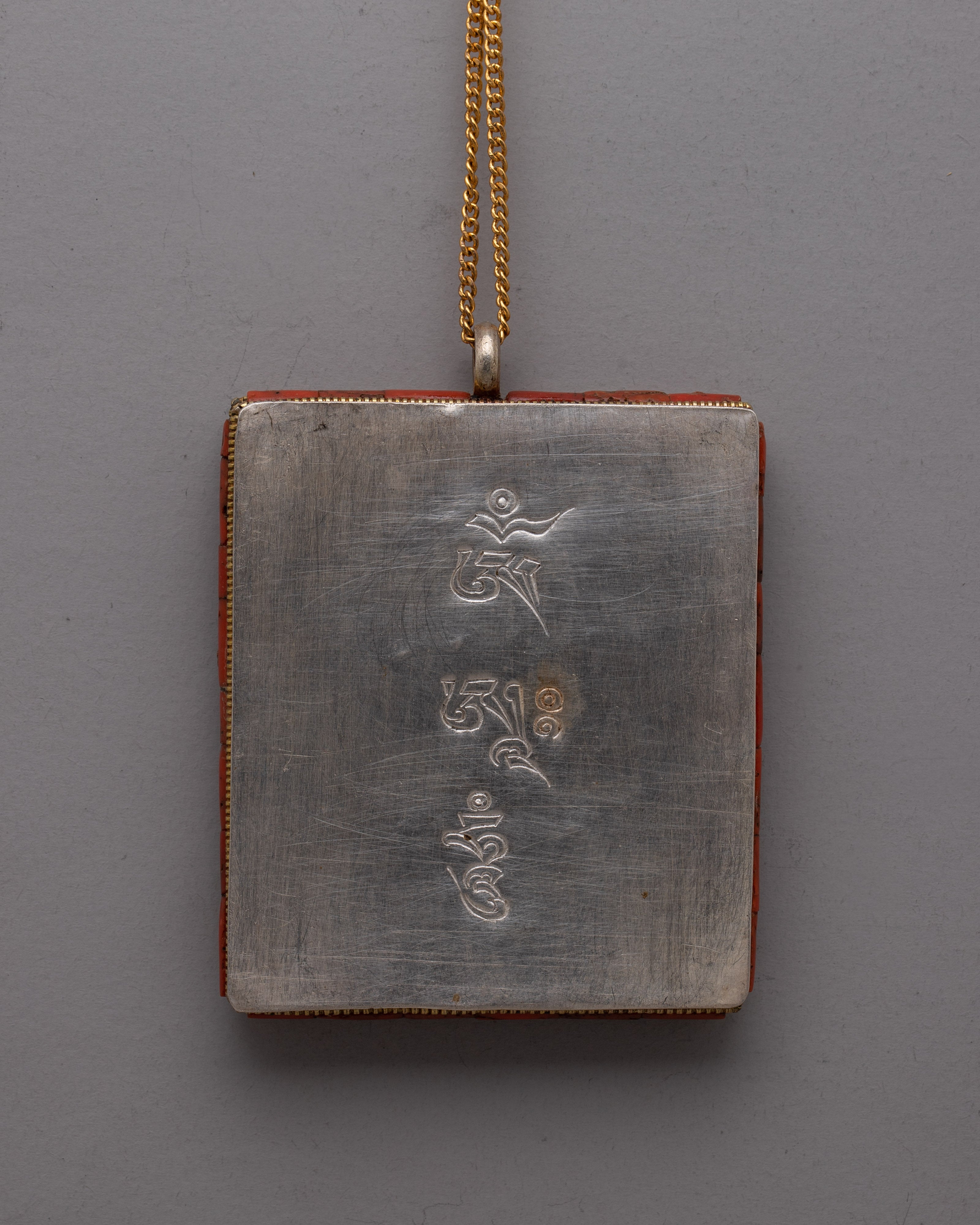 Silver Buddha Amulet |  24K Gold Plated Handmade Tibetan Pendant