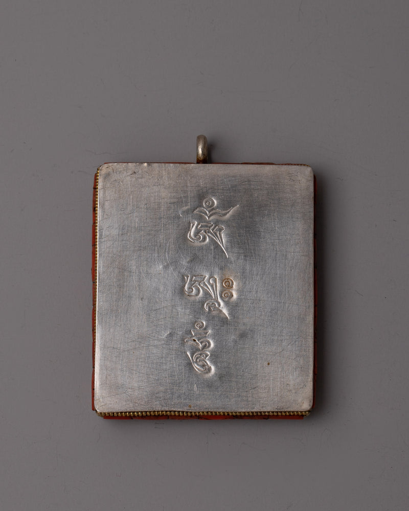Silver Buddha Amulet |  24K Gold Plated Handmade Tibetan Pendant