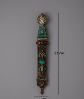 Traditional Tibetan Knife | Handmade Copper with Symbolic Carvings and Ritual Use