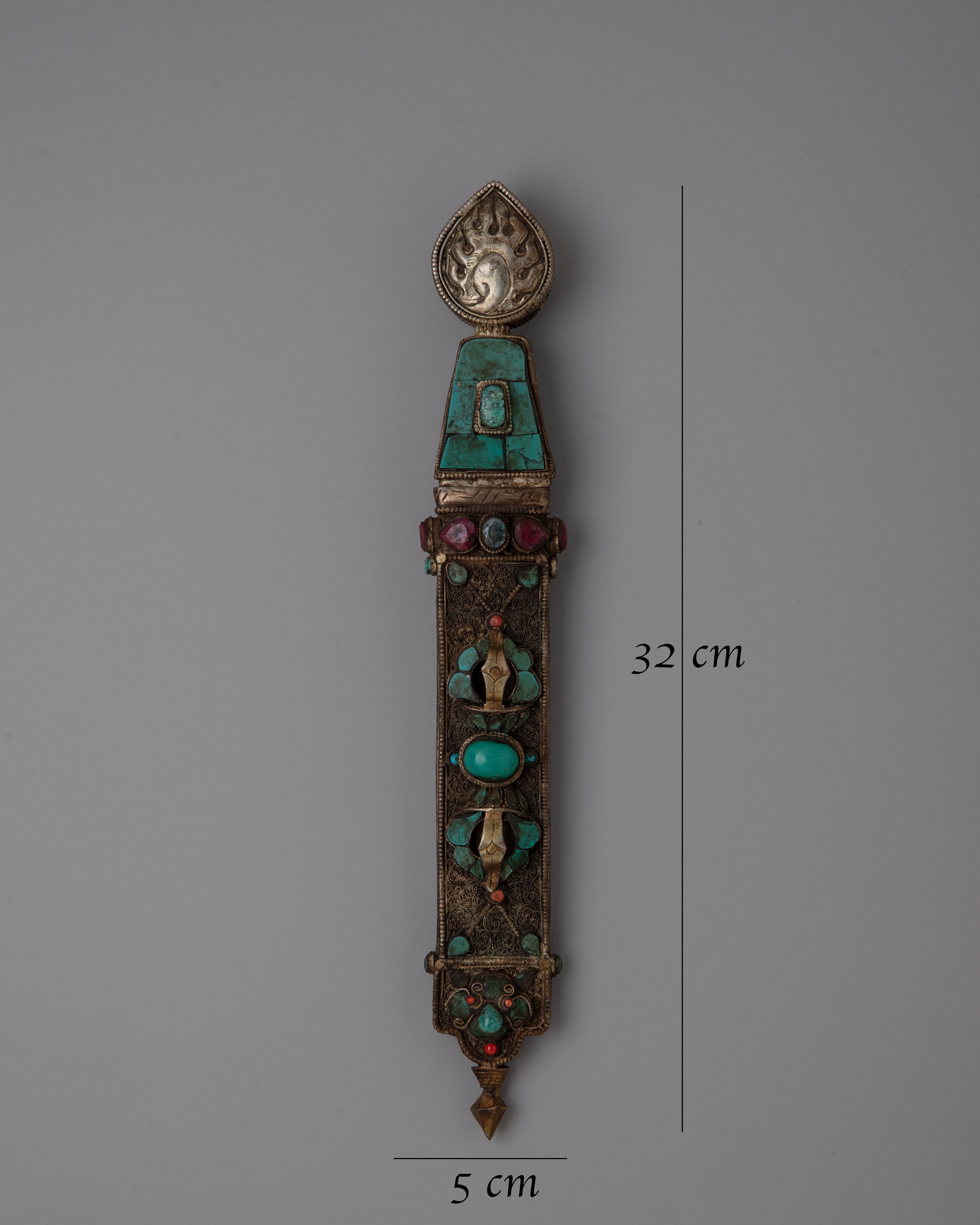 Traditional Tibetan Knife | Handmade Copper with Symbolic Carvings and Ritual Use