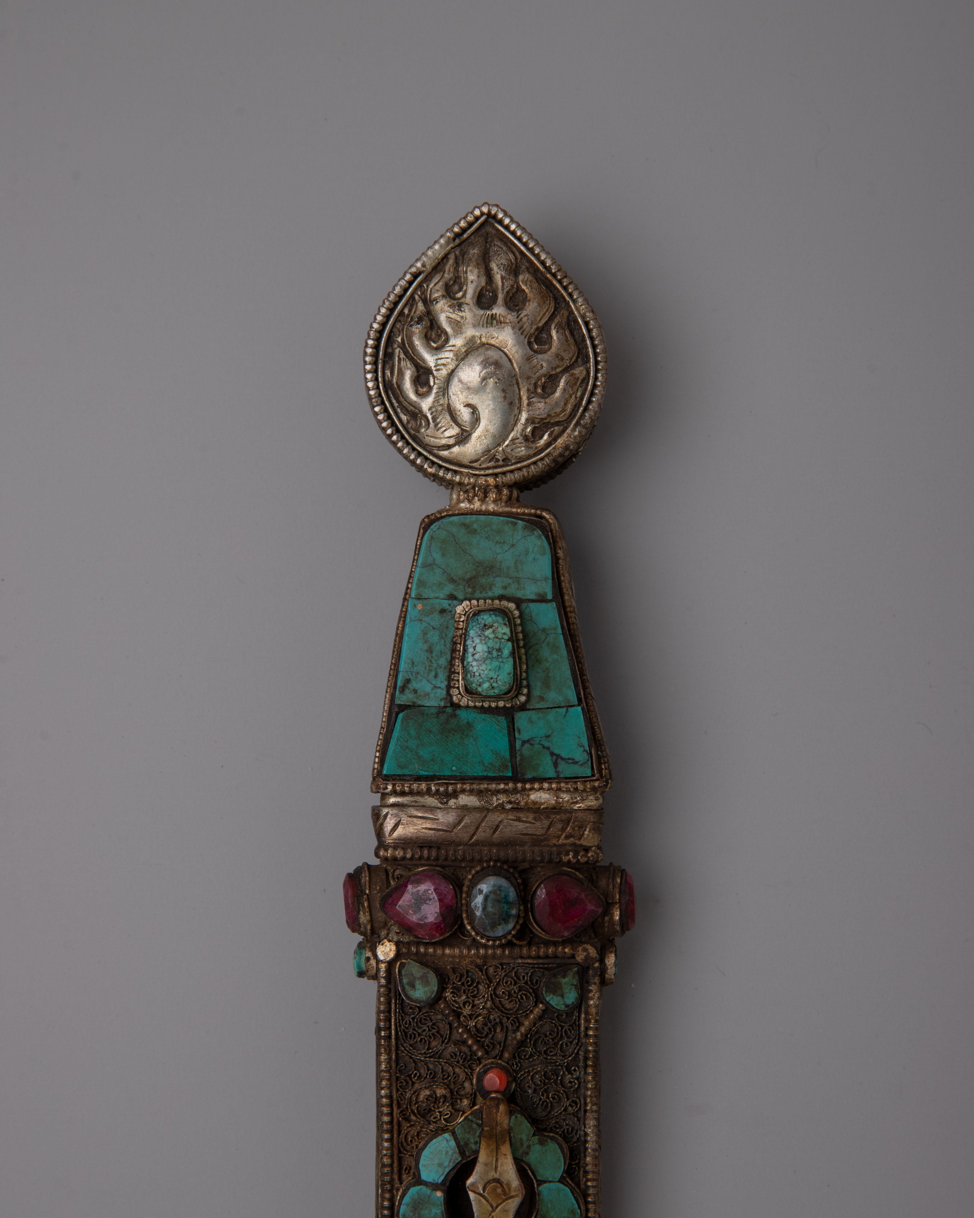 Traditional Tibetan Knife | Handmade Copper with Symbolic Carvings and Ritual Use