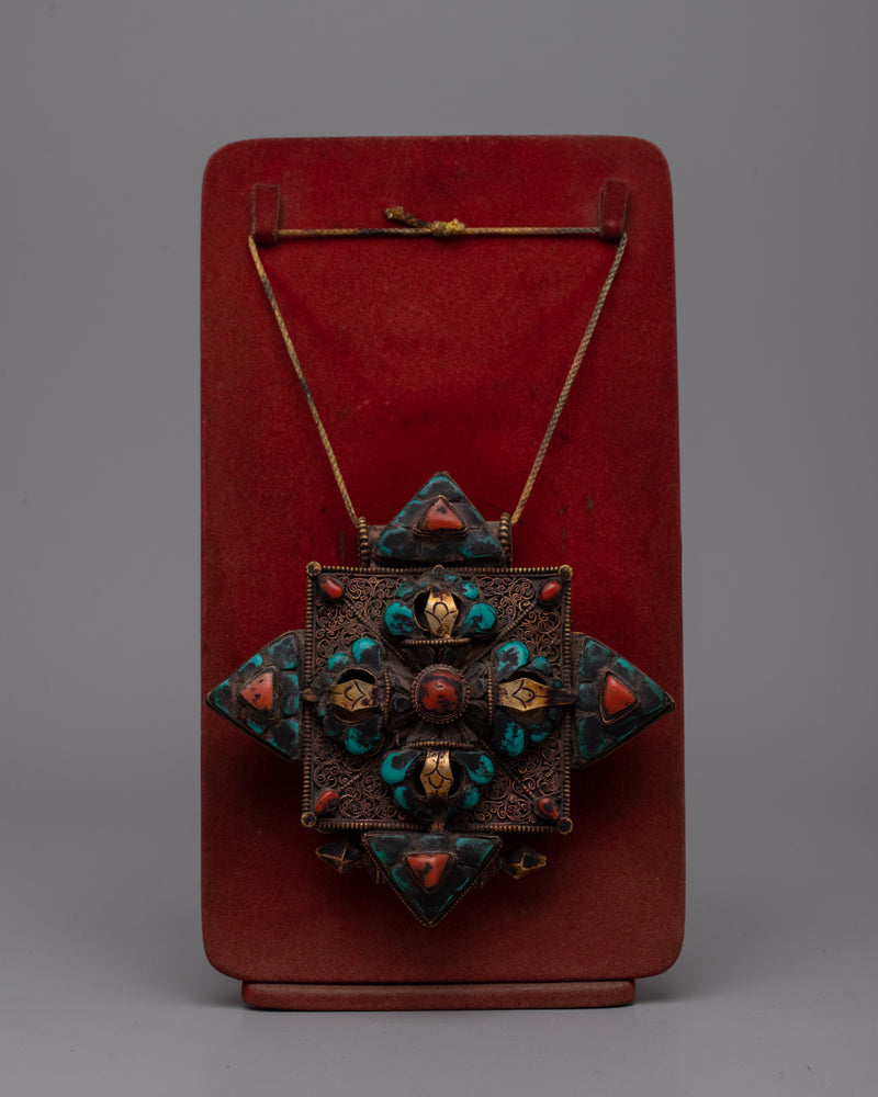 Ghau Copper Box | Tibetan Prayer Amulet Holder