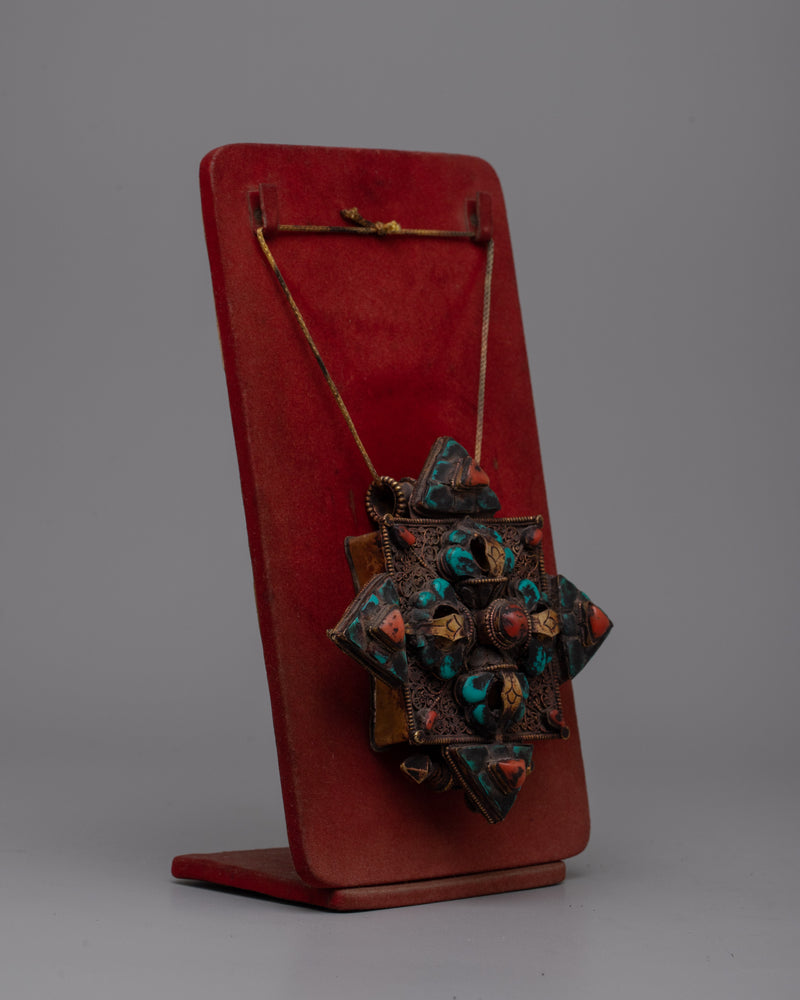 Ghau Copper Box | Tibetan Prayer Amulet Holder