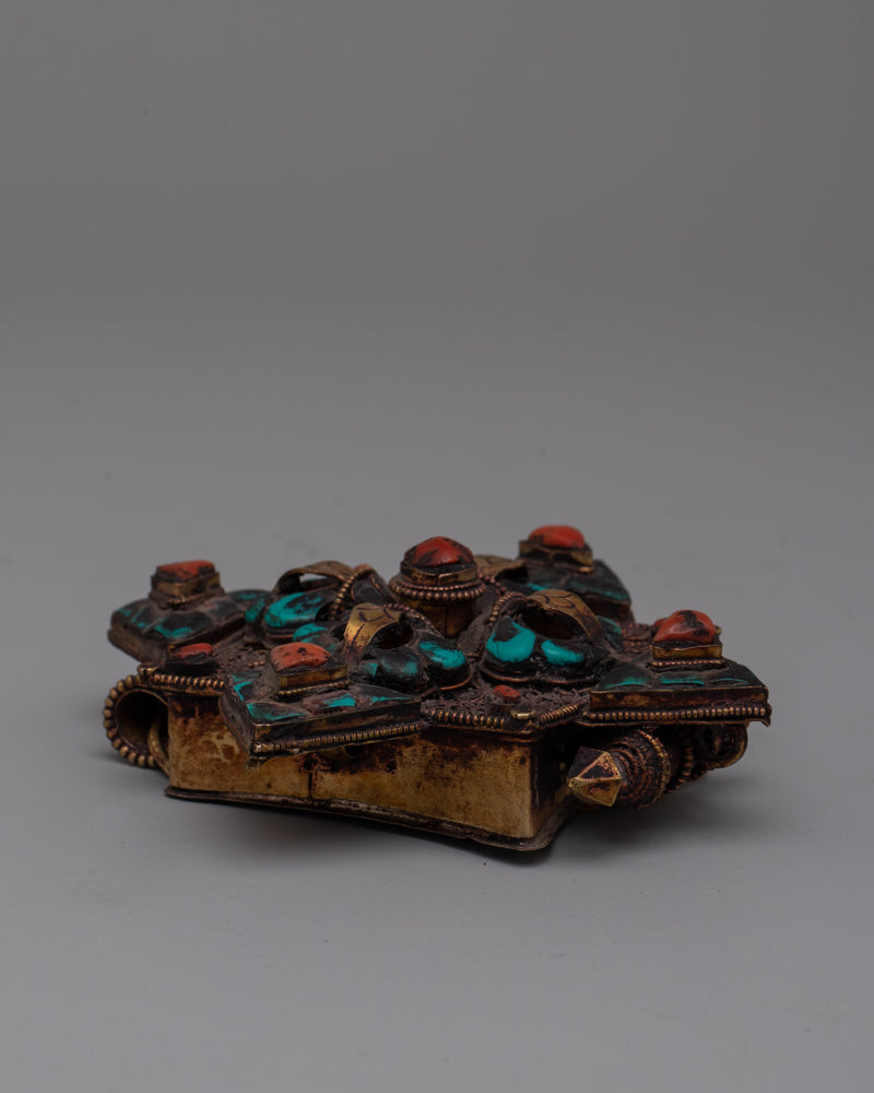 Ghau Copper Box | Tibetan Prayer Amulet Holder