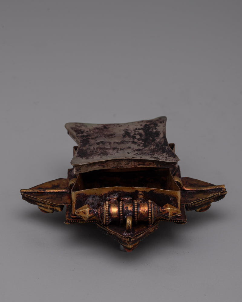 Ghau Copper Box | Tibetan Prayer Amulet Holder