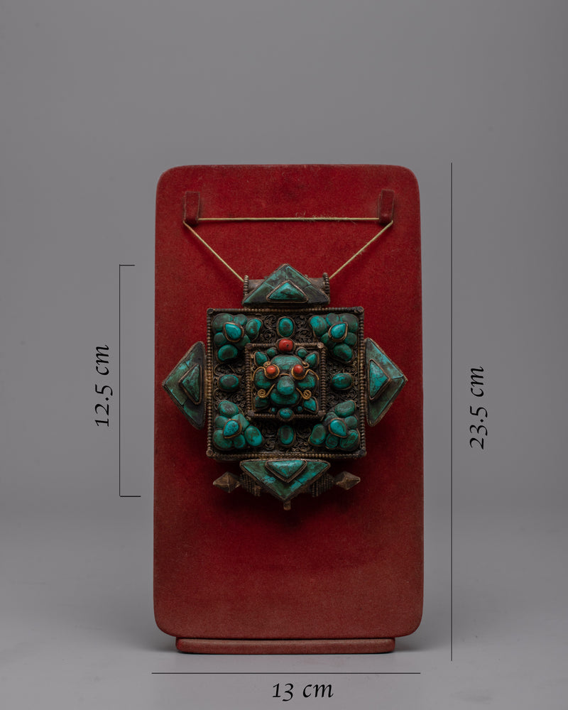 Ghau Box Copper | Buddhist Amulet Container with Authentic Tibetan Desig