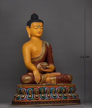 Yellow-Colored Shakyamuni Buddha Statue | A Majestic Beacon of Enlightenment