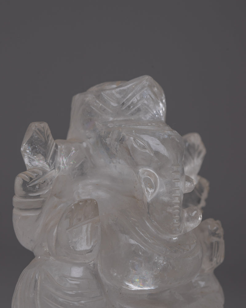 Crystal Ganesh Idol | Handmade Hindu Lord Ganesha Sculpture