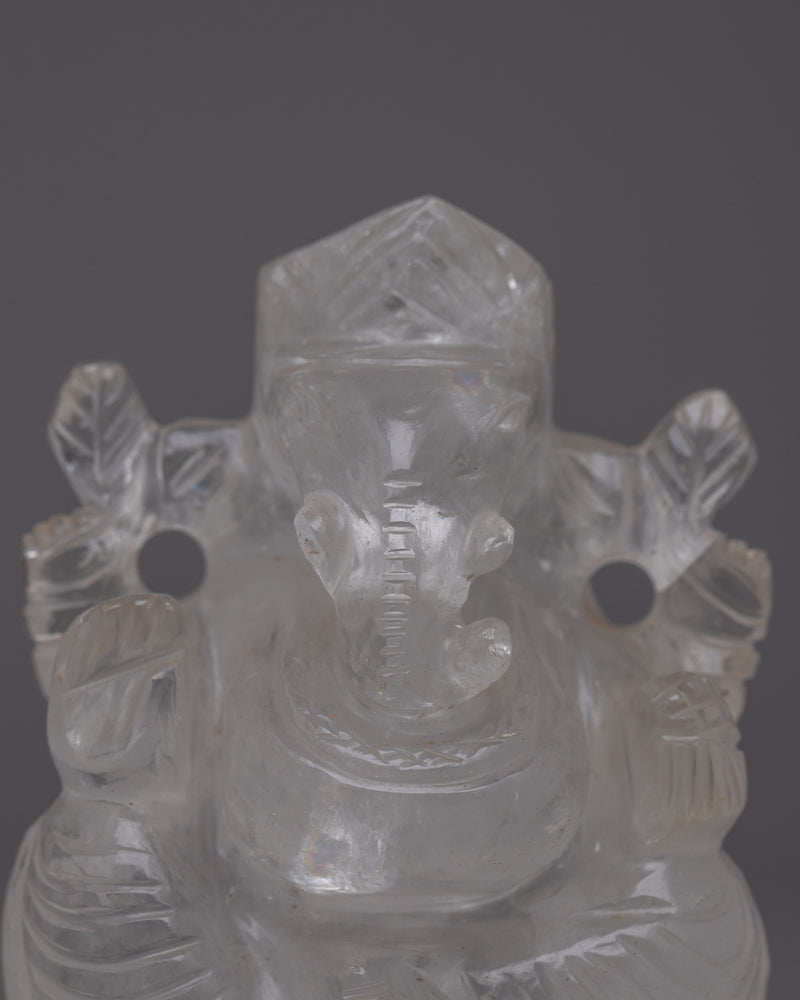 Crystal Ganesh Idol | Handmade Hindu Lord Ganesha Sculpture