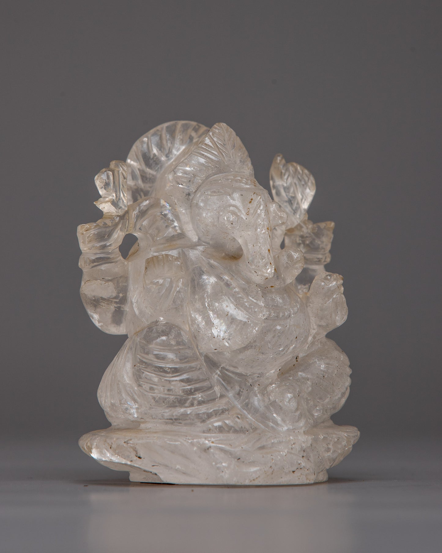 Crystal Ganesh Murti | Hindu Deity Statue, Symbolizing Wisdom and Prosperity"