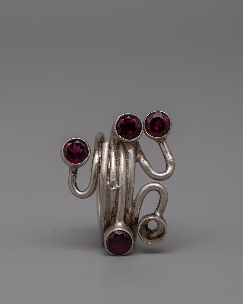 Sterling Silver Ruby Ring | Handmade Jewelry Design with Ruby Gem