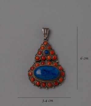 Silver Sterling Pendant | Boho Chic Artisan Pendant Unique Gemstone Jewelry Piece