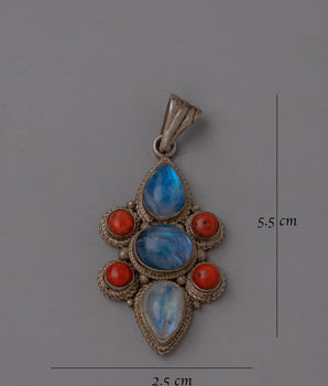 Red Coral Pendant | Artisan Handcrafted Bohemian Jewelry Piece