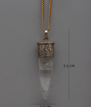 Crystal Pendant Silver | Handcrafted Protection Stone Jewelry