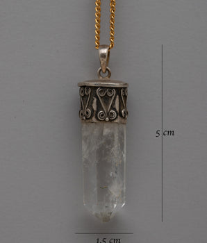 Silver Crystal Pendant | Boho Chic Jewelry Healing Gemstone Gift