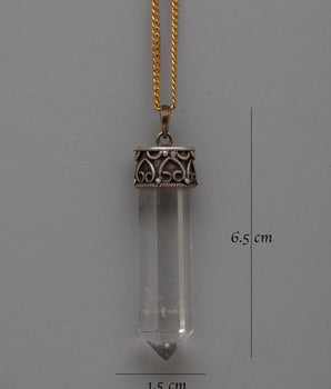 Healing Crystal Silver Pendant | Sterling Silver Jewelry with Crystal Stone