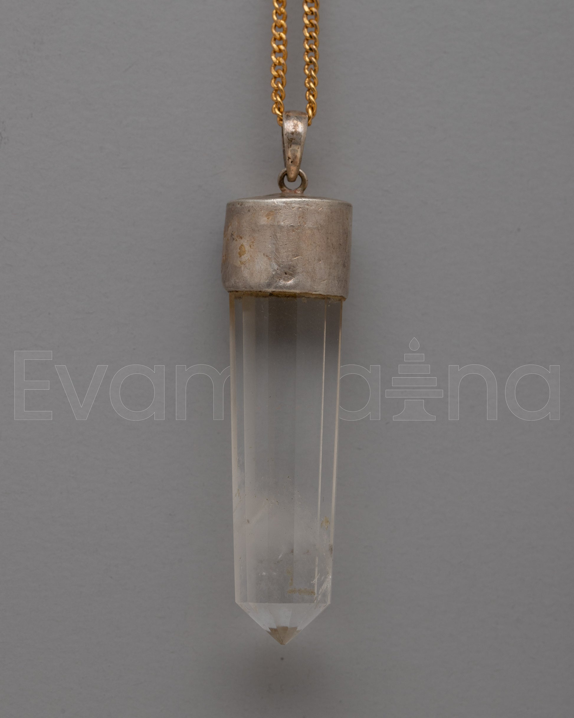 Silver Metal Crystal Pendant