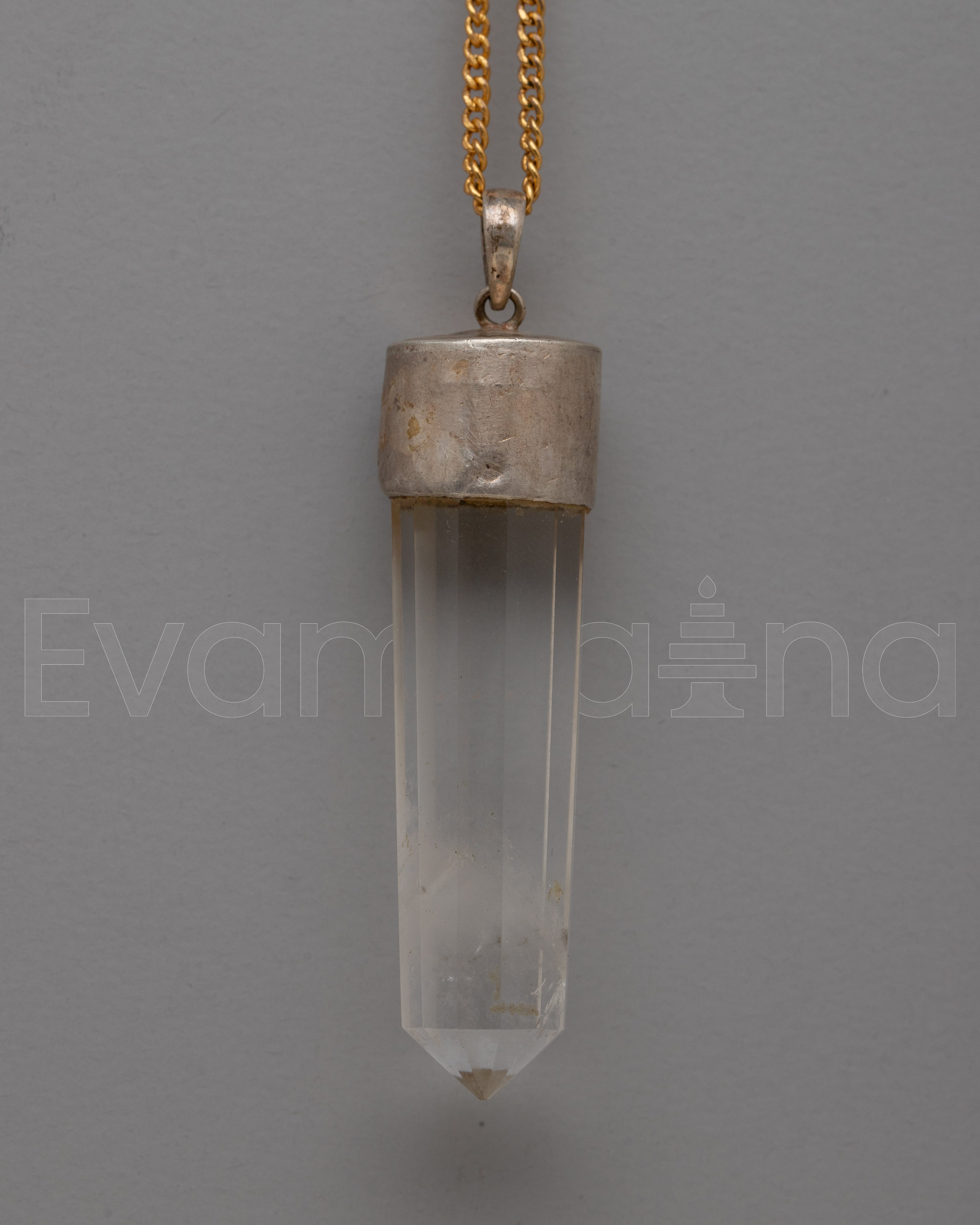 Silver Metal Crystal Pendant