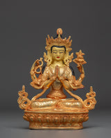 Handcrafted Chenrezig Copper Art