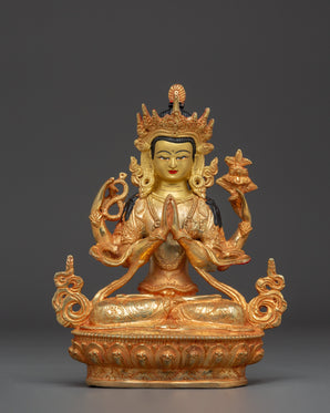 Handcrafted Chenrezig Copper Art